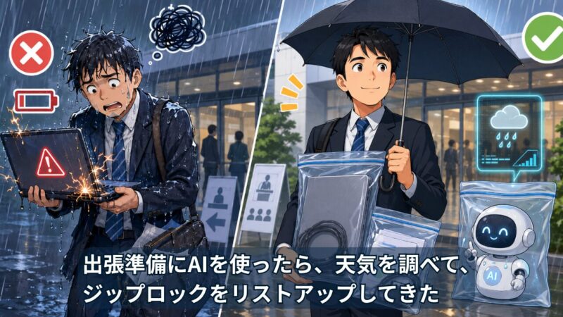 ChatGPTに出張準備を相談したら、雨対策まで提案された話 